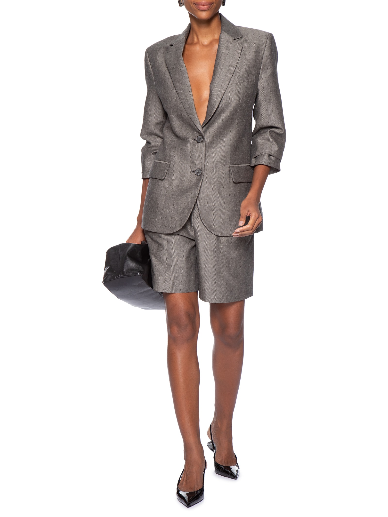 Blazer Feminino Chevron Cinza Animale