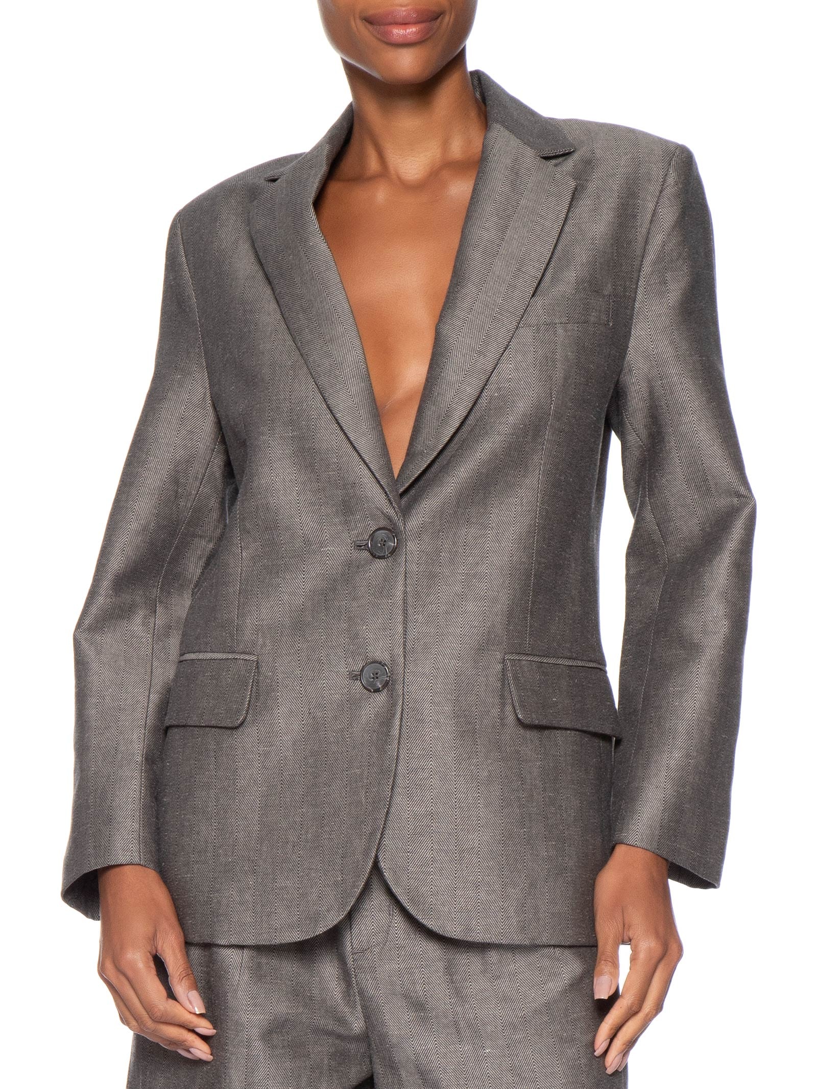 Blazer Feminino Chevron Cinza Animale