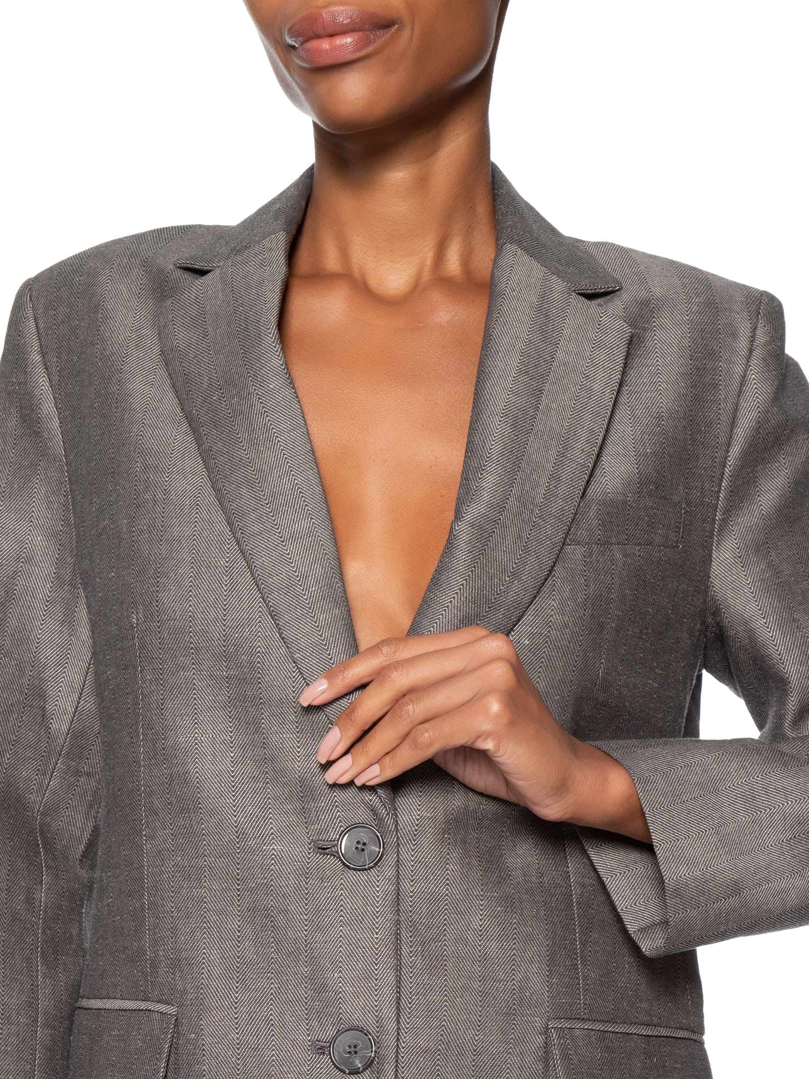 Blazer Feminino Chevron Cinza Animale