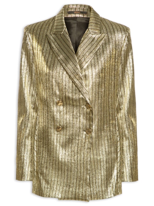 Blazer Feminino Com Botões Frontais – Dourado