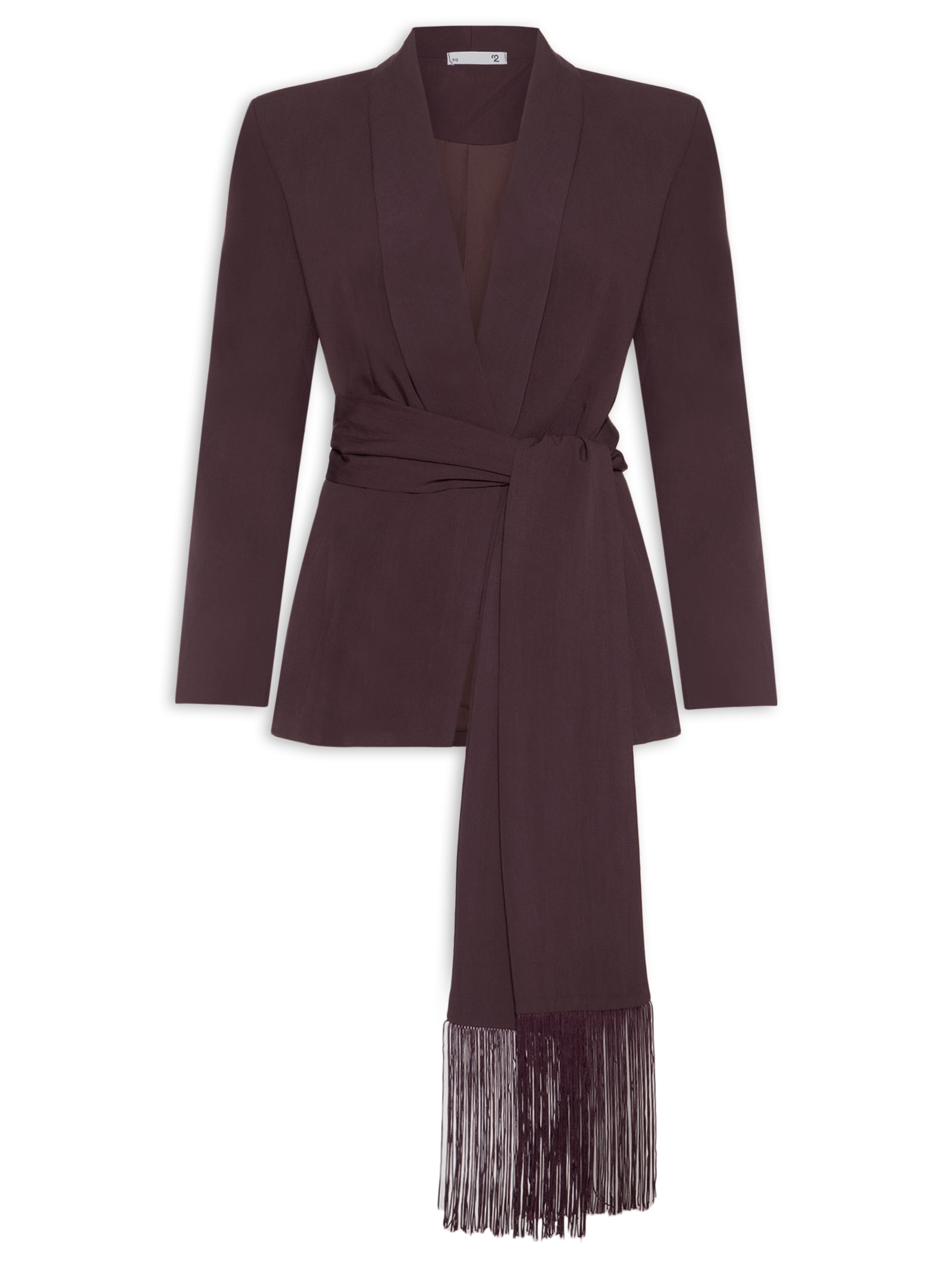 Blazer Feminino com Cinto em Franjas – Vermelho '2Essential