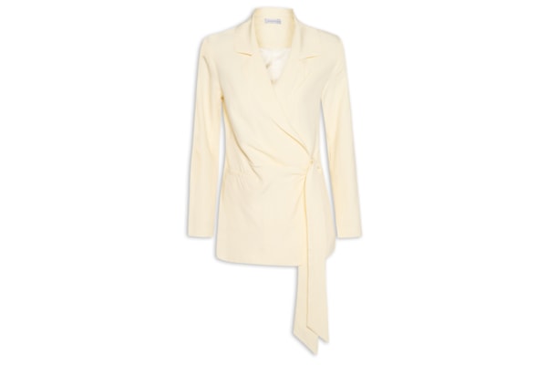 Blazer Feminino Com Fecho Em Amarração - Amarelo