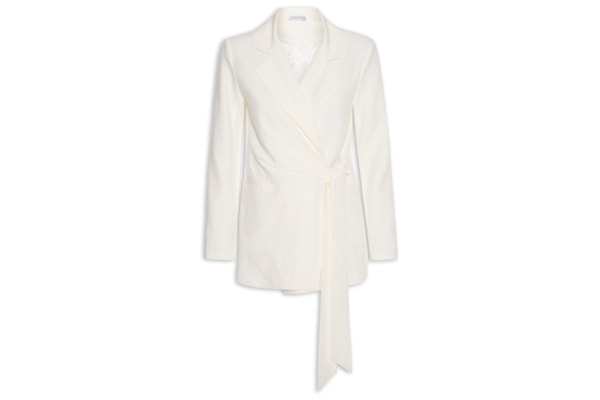 Blazer Feminino Com Fecho Em Amarração - Bege