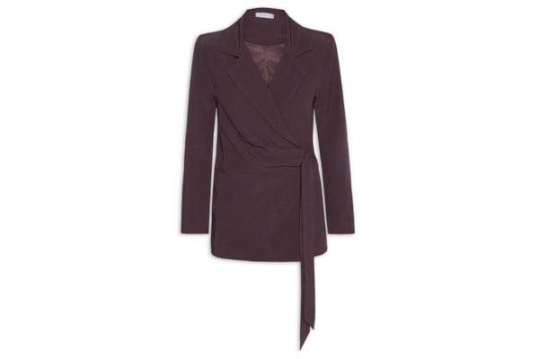 Blazer Feminino Com Fecho Em Amarração - Vermelho