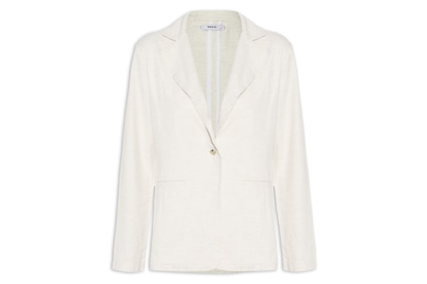 Blazer Feminino Com Linho - Off White