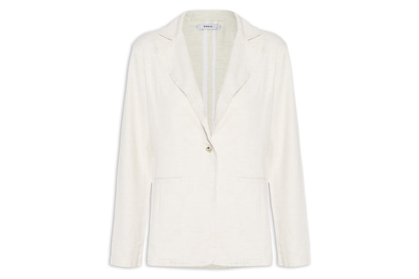 Blazer Feminino Com Linho - Off White