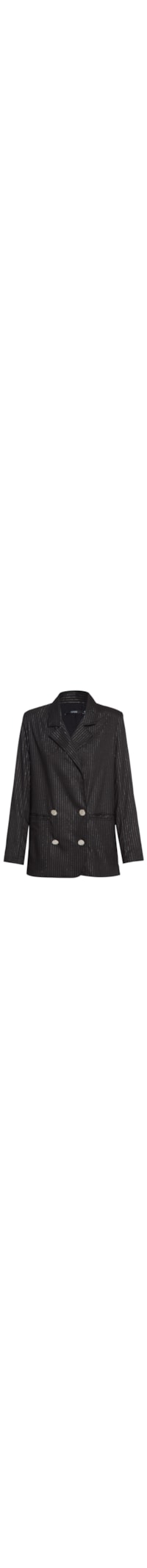 Blazer Feminino Com Listras Metalizadas - Preto
