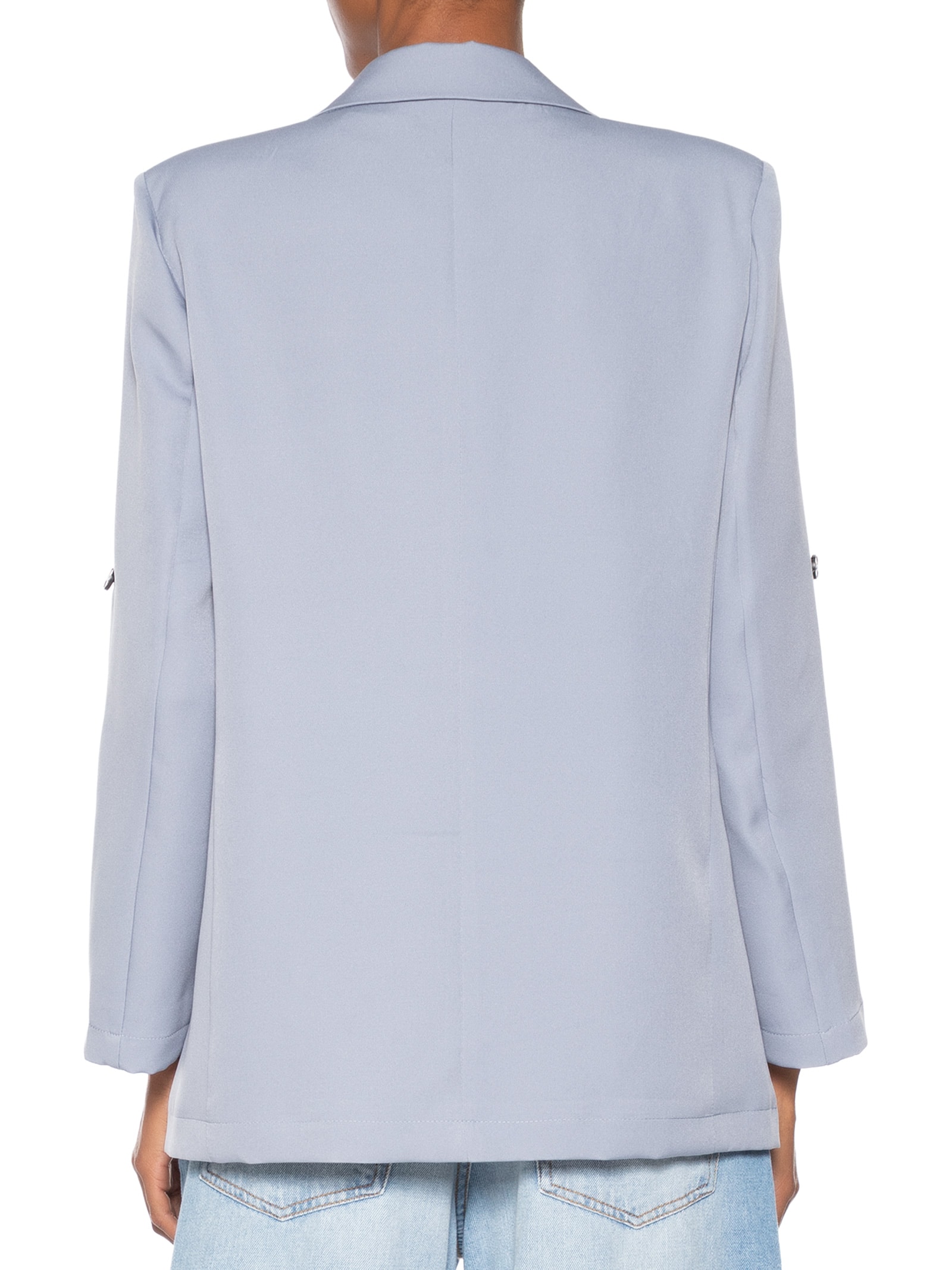 Blazer Feminino Com Martingale Azul Basiq