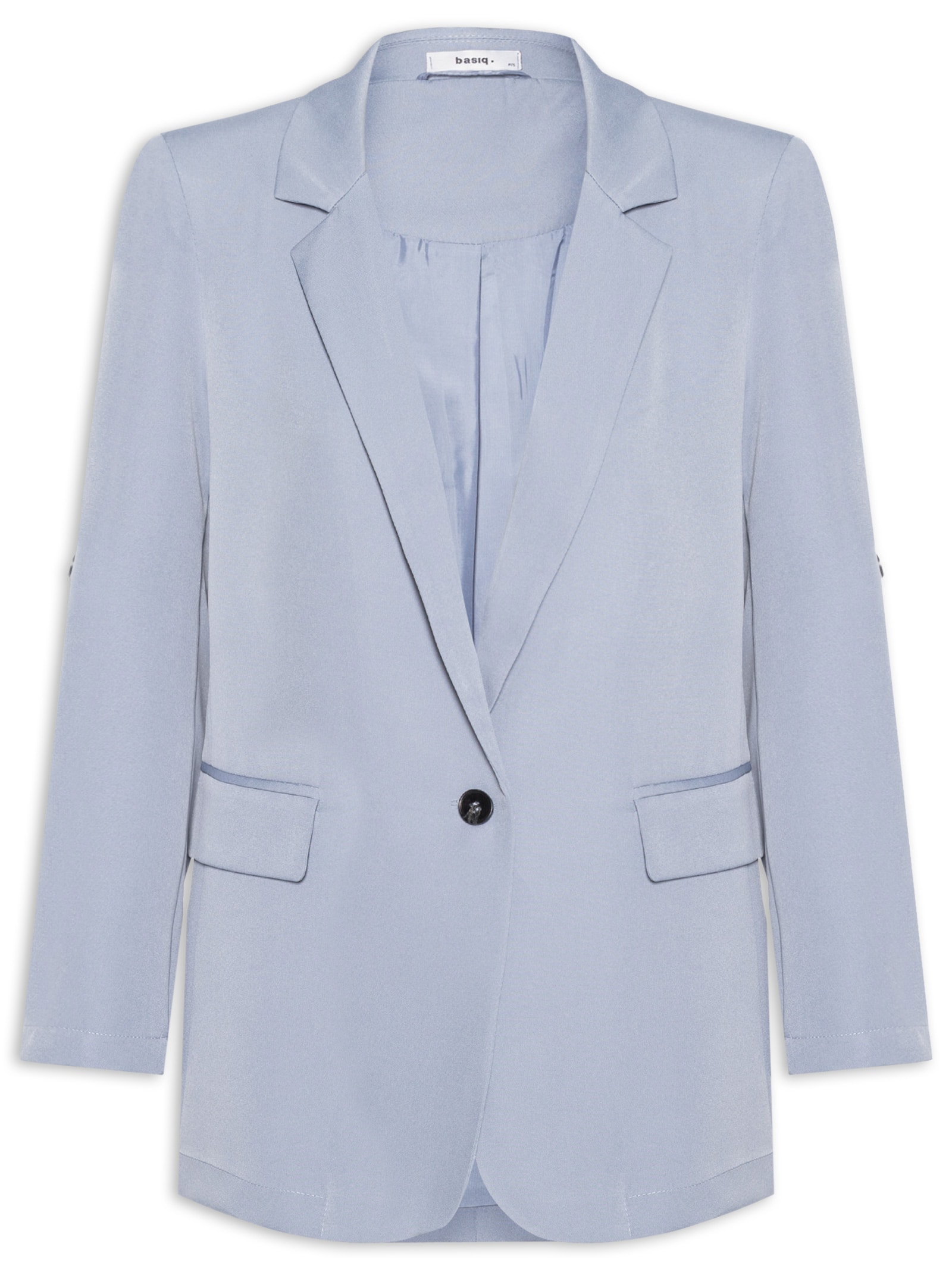 Blazer Feminino Com Martingale Azul Basiq