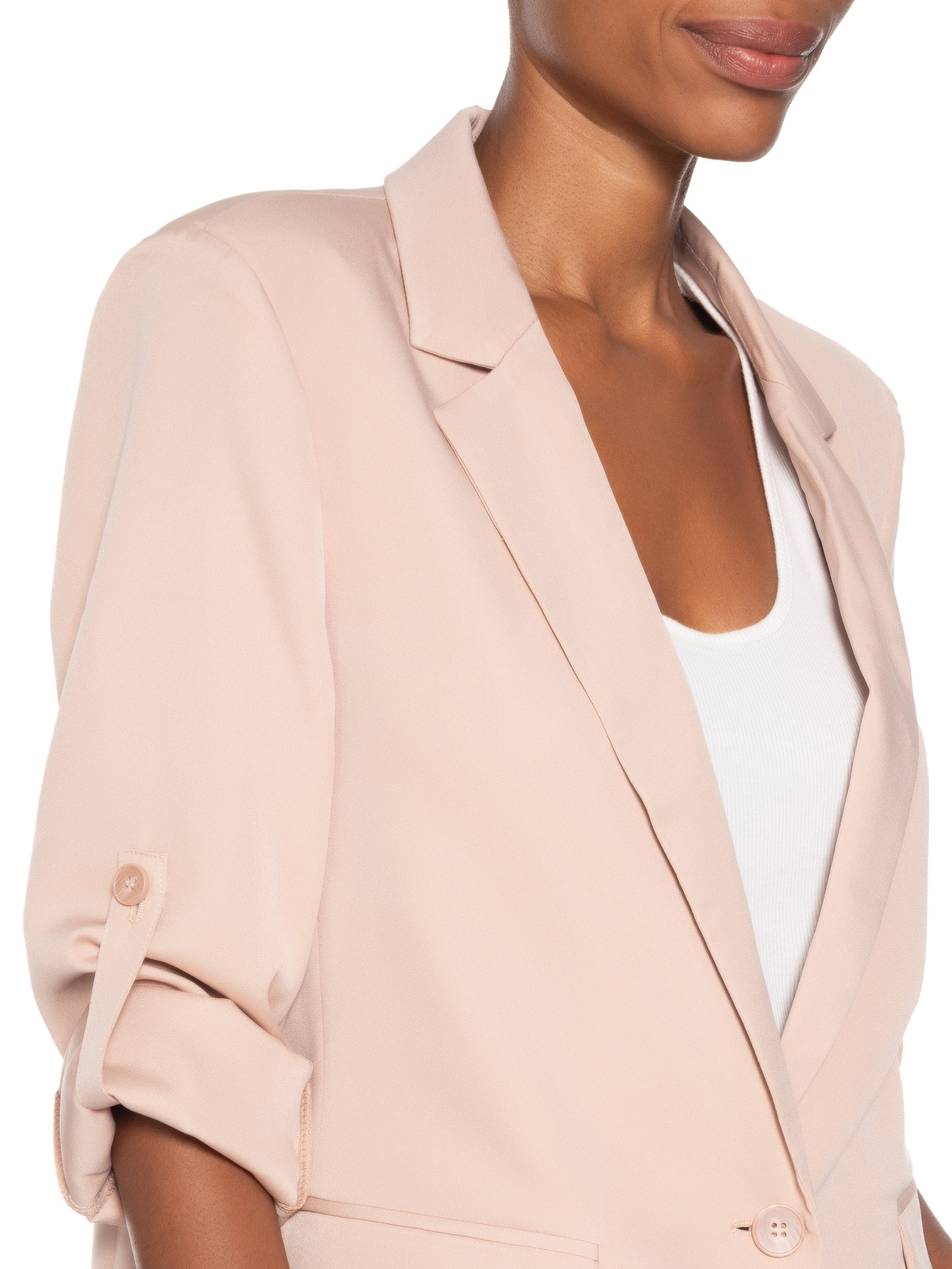 Blazer Feminino Com Martingale Bege Basiq