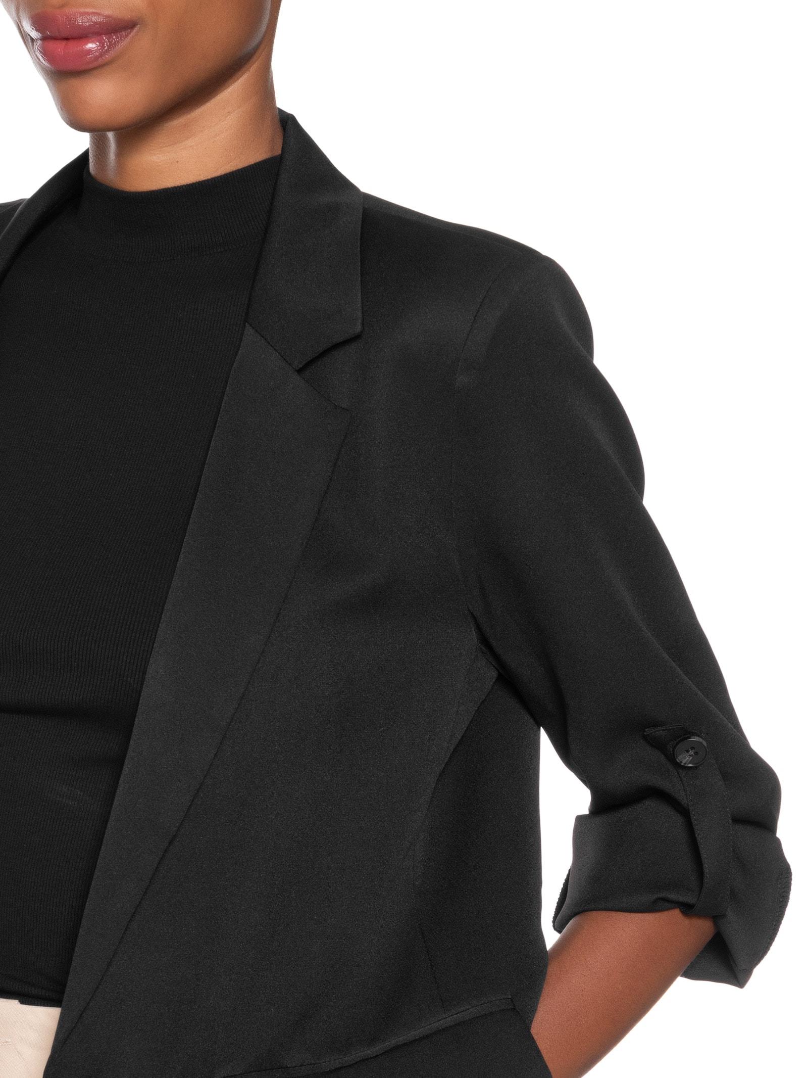 Blazer Feminino Com Martingale Preto Basiq