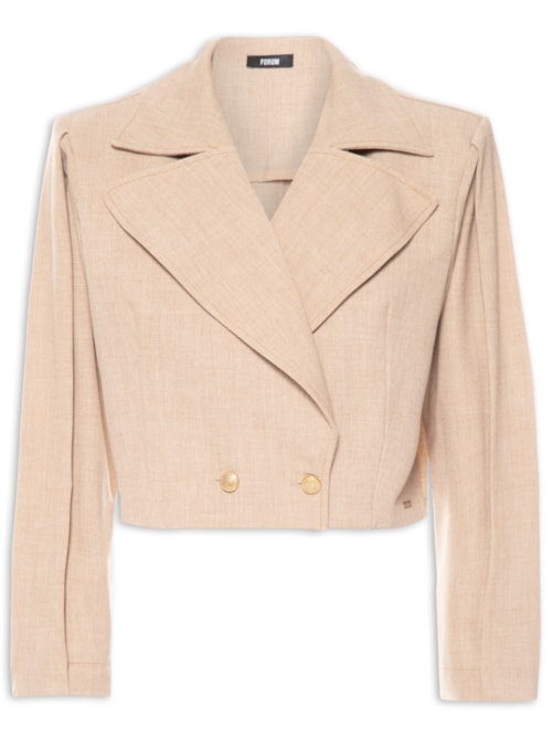Blazer Feminino Com Ombreira – Bege
