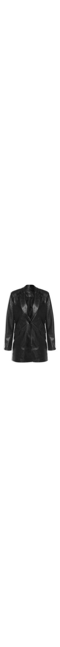 Blazer Feminino Couro Ecológico - Preto