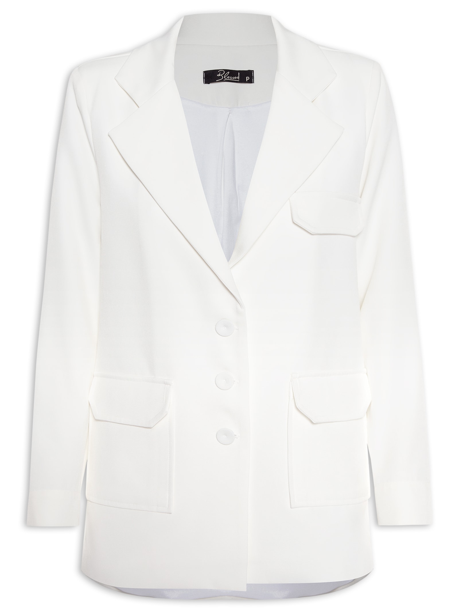 Blazer Feminino Crepe Esther Branco Blessed Store