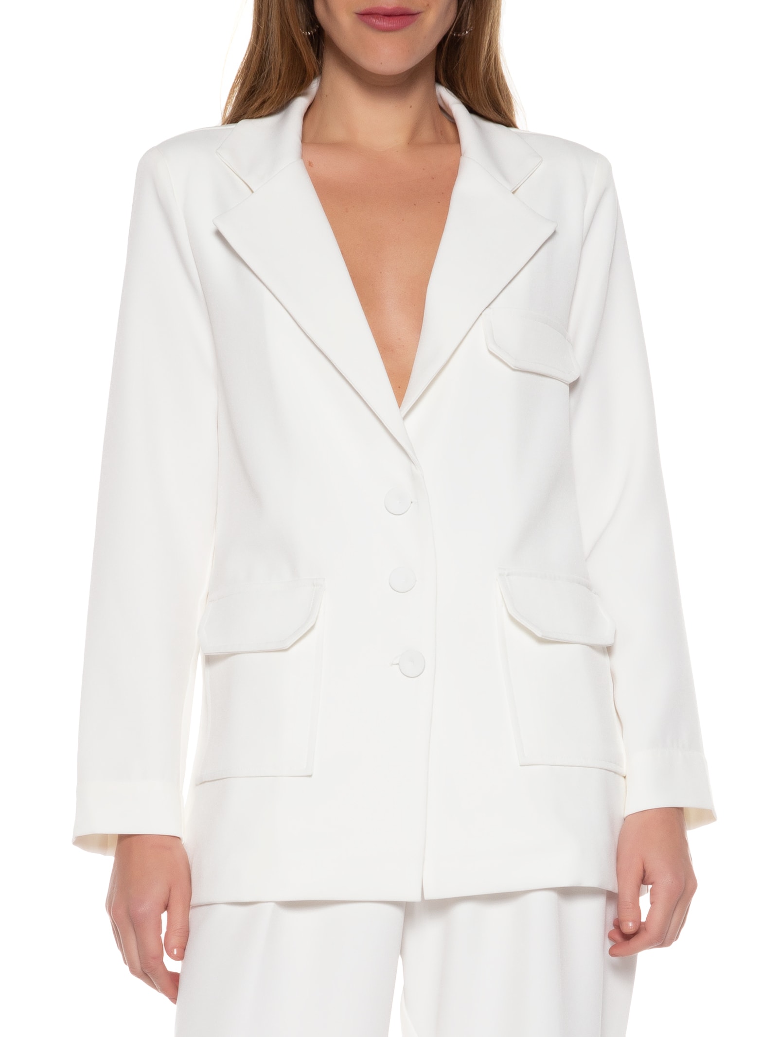 Blazer Feminino Crepe Esther Branco Blessed Store