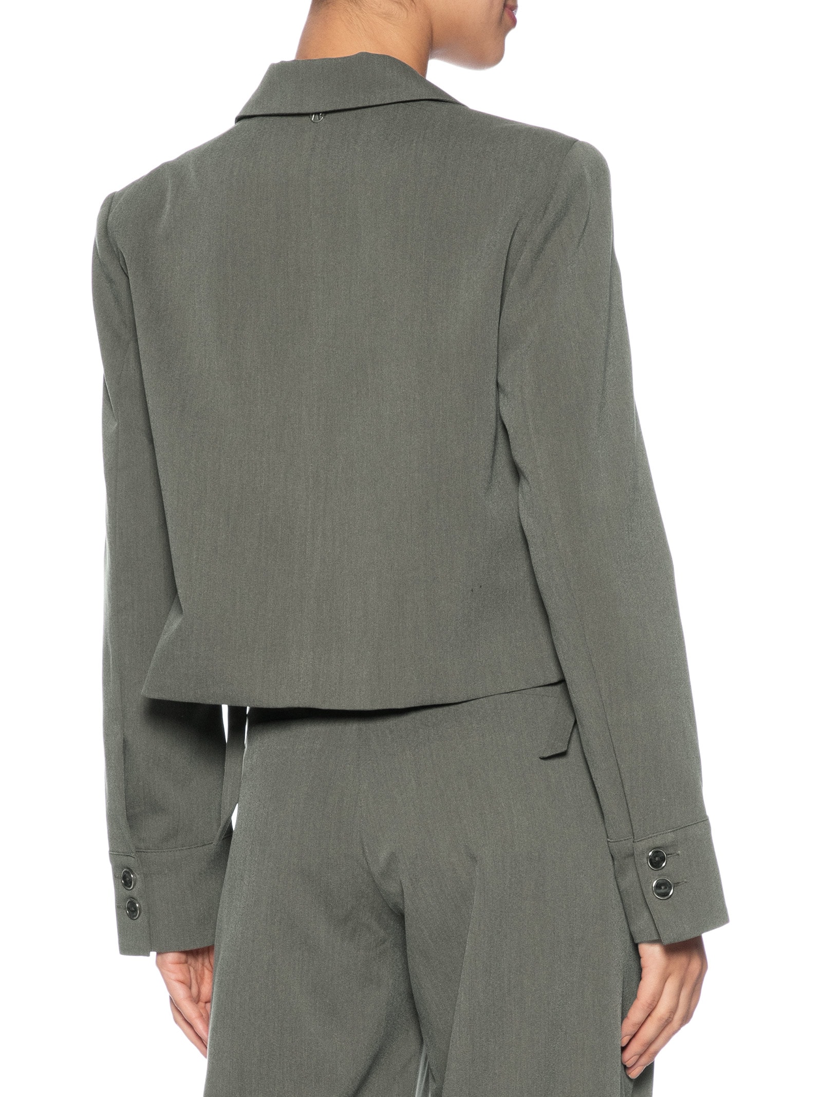 Blazer Feminino Cropped Punhos Cinza  Animale Jeans