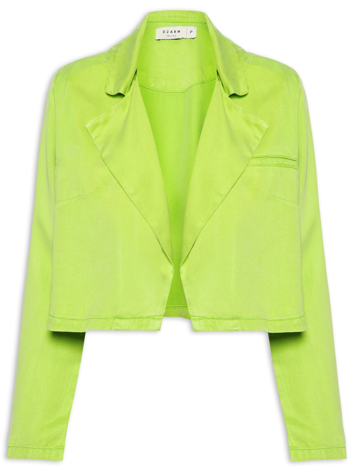 Vista 2 Blazer Feminino Cropped VERDE VERDE