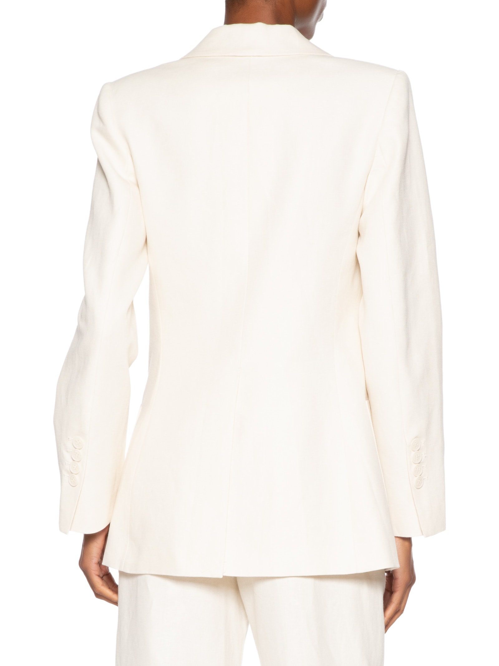 Blazer Feminino De Algodão Com Linho Reto Detalhe Bolsos Oversized Bege Animale