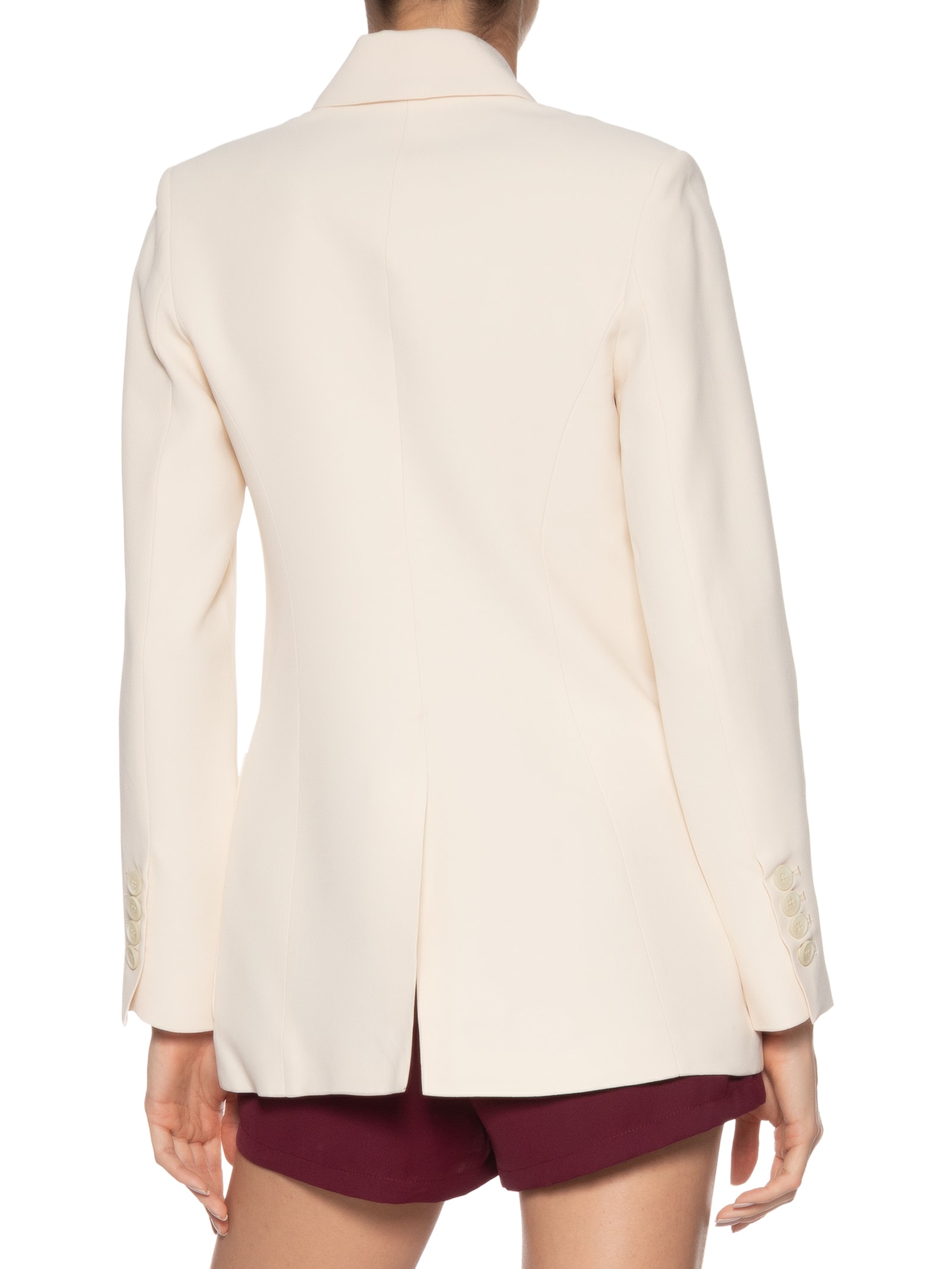 Blazer Feminino De Crepe Whitecap Bege Animale