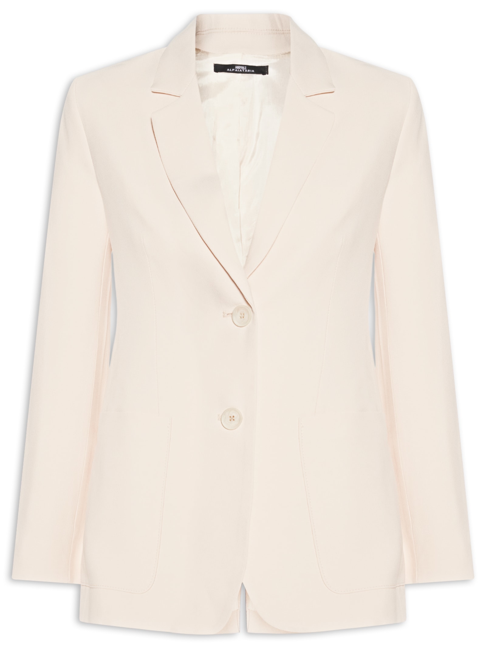 Blazer Feminino De Crepe Whitecap Bege Animale