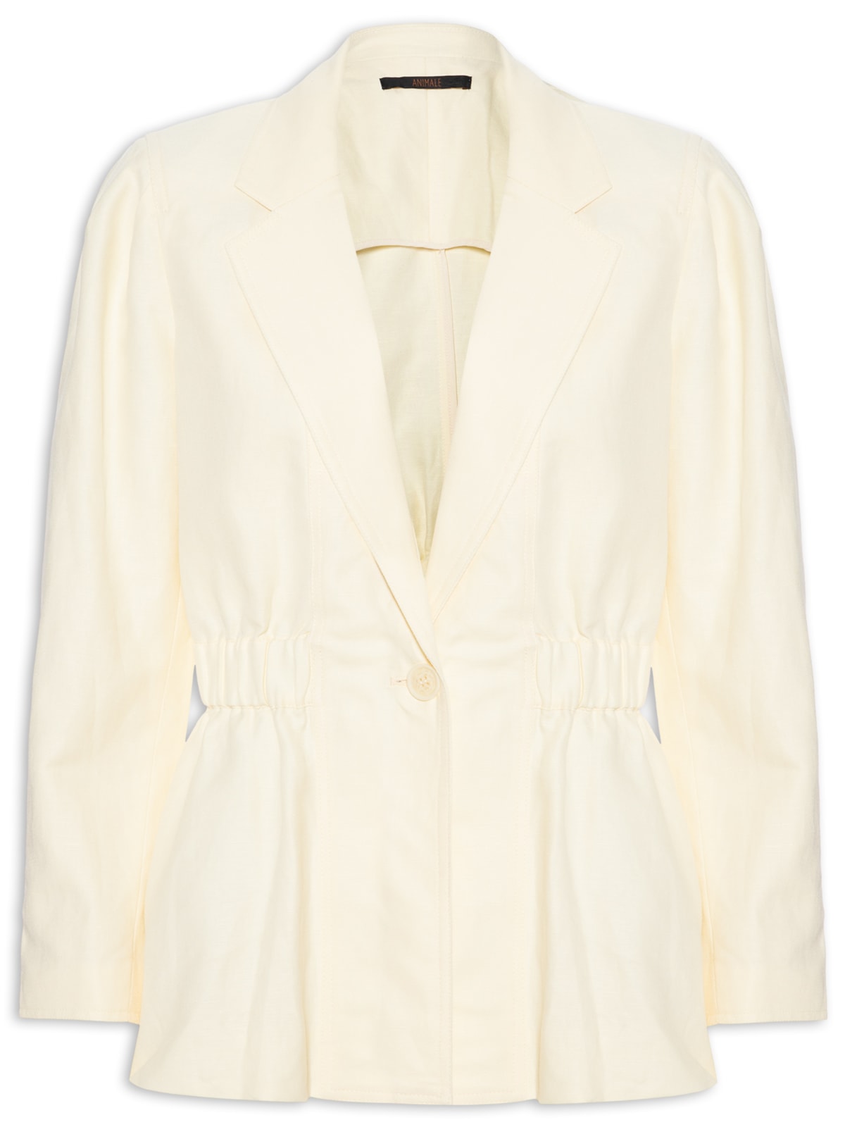 Vista 2 Blazer Feminino De Linho Com Elástico AMARELO AMARELO