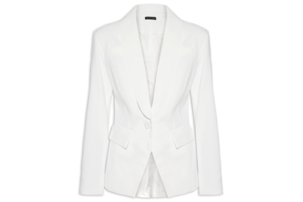 Blazer Feminino Em Alfaiataria Acinturado - Off White
