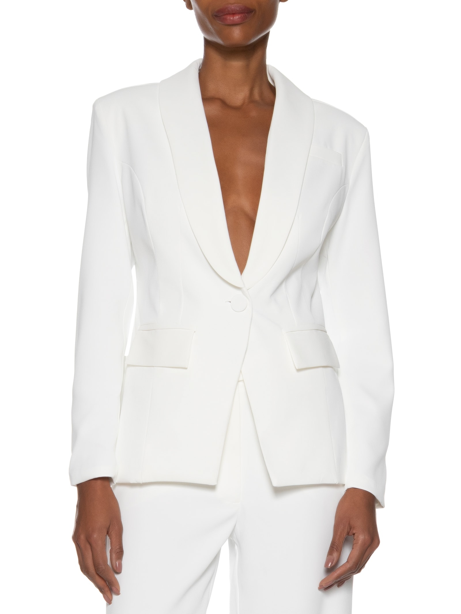Blazer Feminino Em Alfaiataria Acinturado Off White Market 33