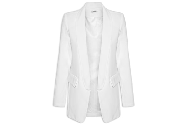 Blazer Feminino Forrado Alongado - Branco