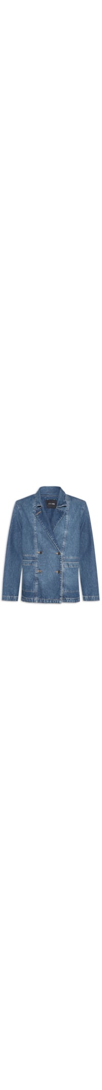 Blazer Feminino Jeans Stoned Marmorizado - Azul