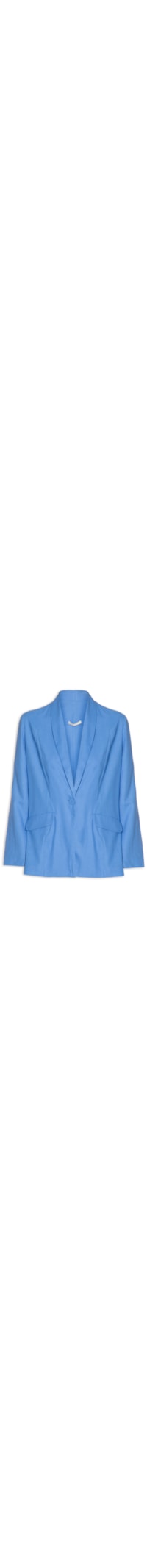 Blazer Feminino Linho Bolsos - Azul