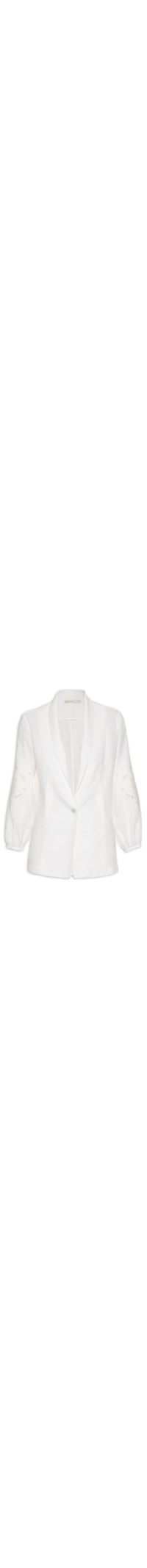 Blazer Feminino Linho Bordado Richelieu - Branco