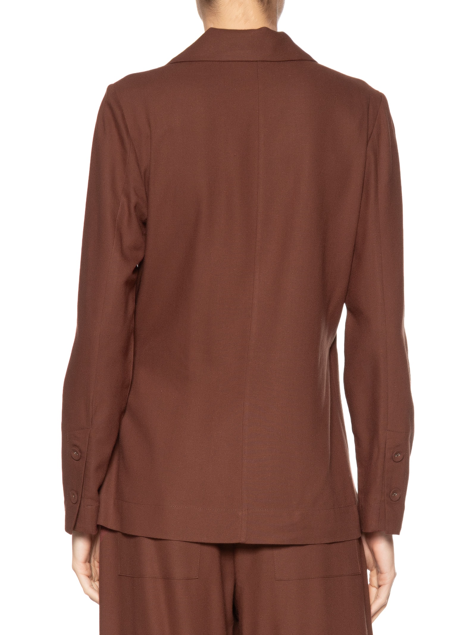 Blazer Feminino Linho Fivela Marrom Dress To