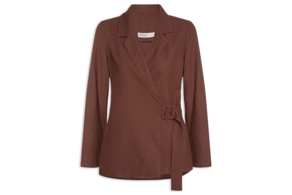 Blazer Feminino Linho Fivela - Marrom