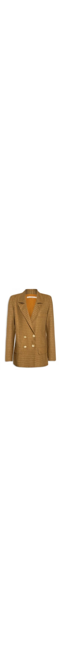 Blazer Feminino Linho Listrado - Marrom