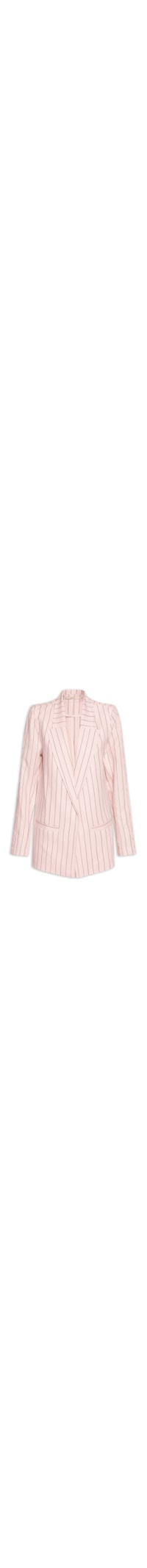 Blazer Feminino Linho Listrado - Rosa