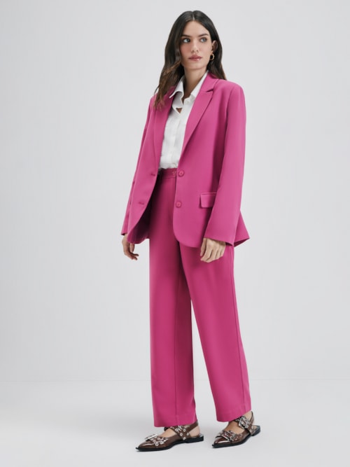 Blazer Feminino Liso – Rosa