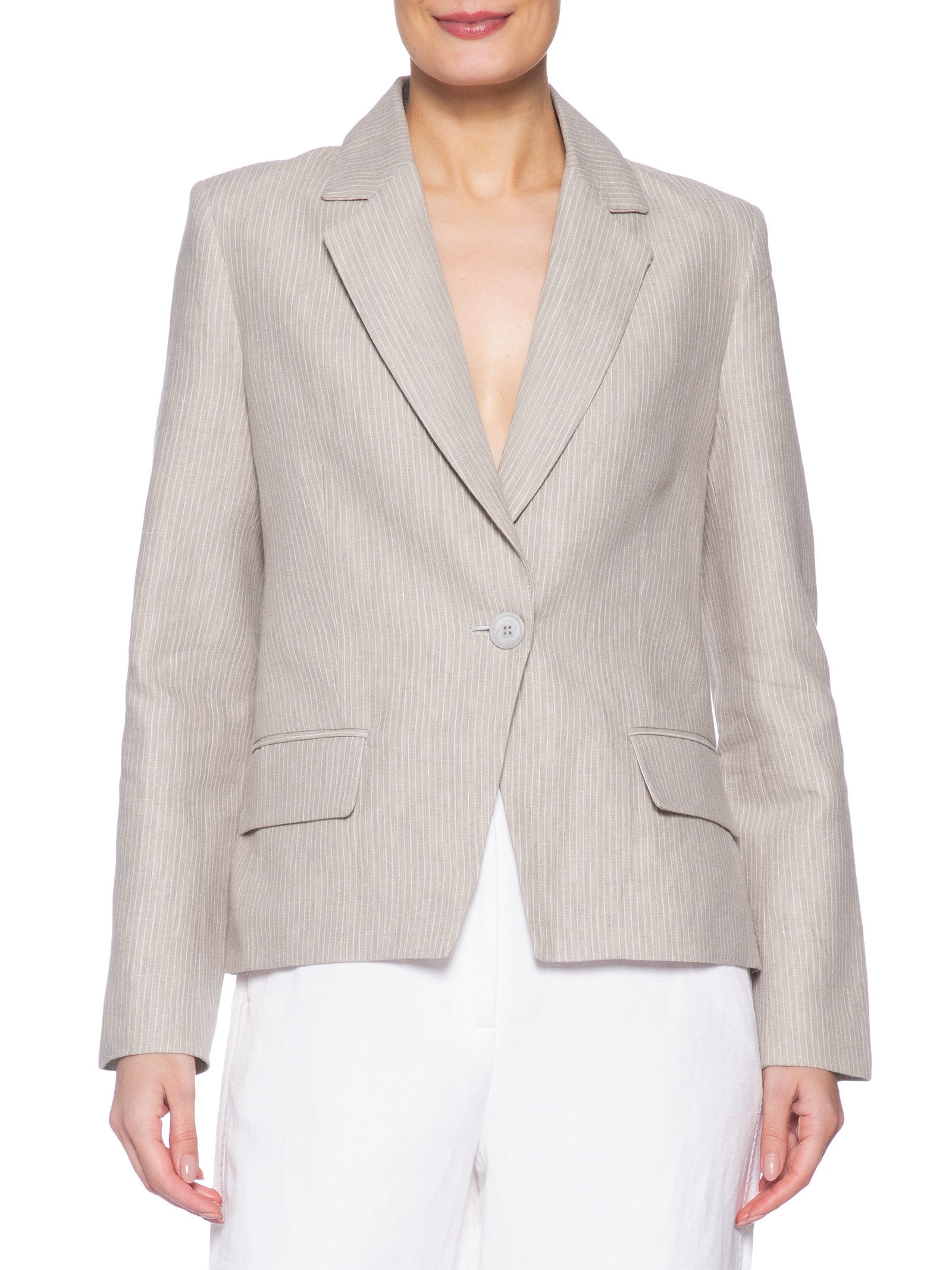 Blazer Feminino Listra Cinza Animale