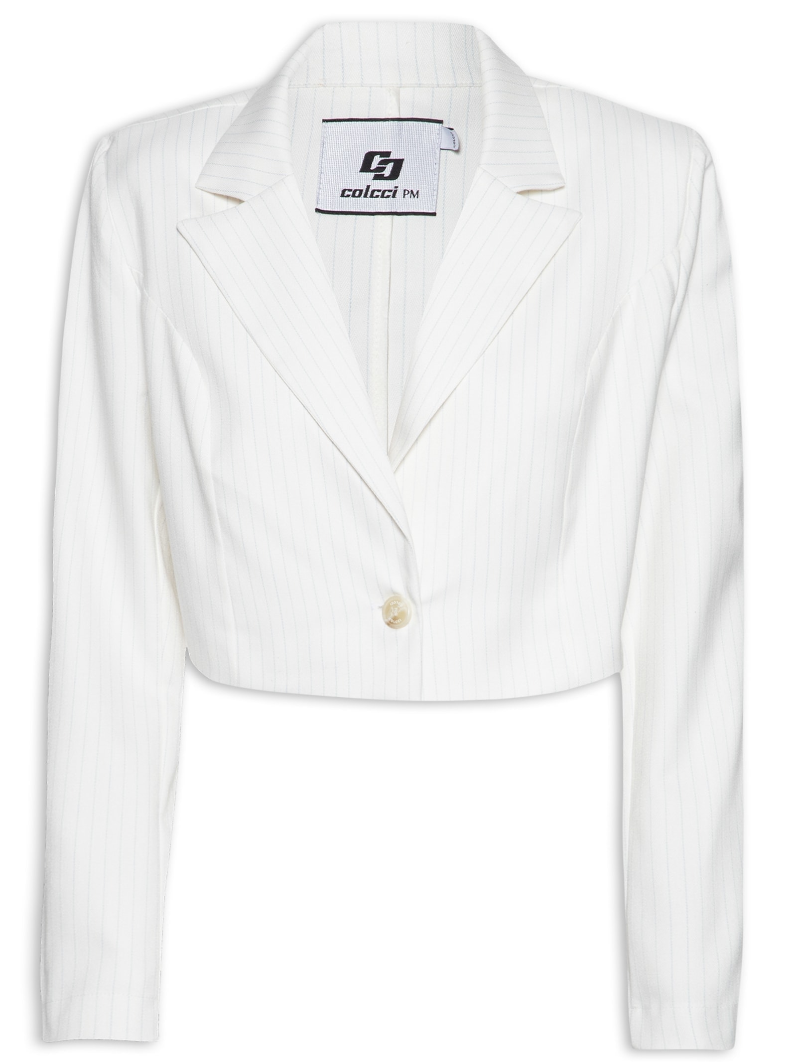 Blazer Feminino Listrado Branco  Colcci