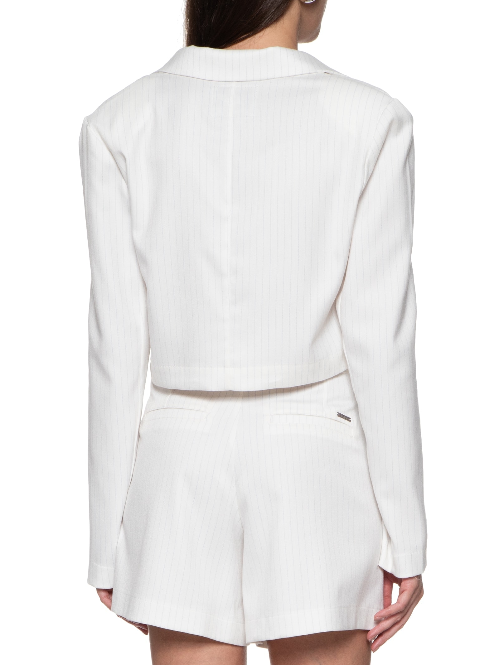 Blazer Feminino Listrado Branco  Colcci