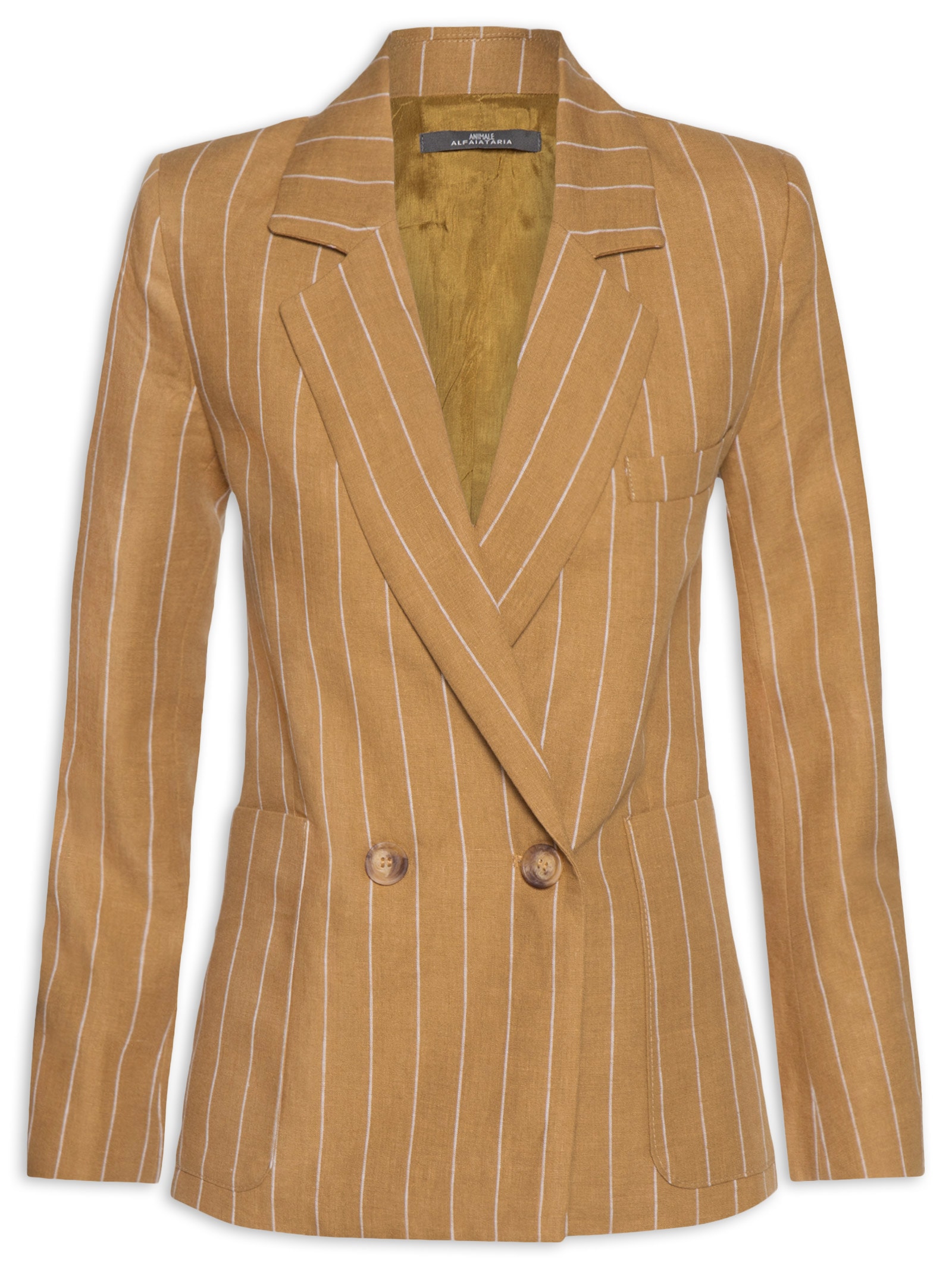 Blazer Feminino Listras Marrom Animale