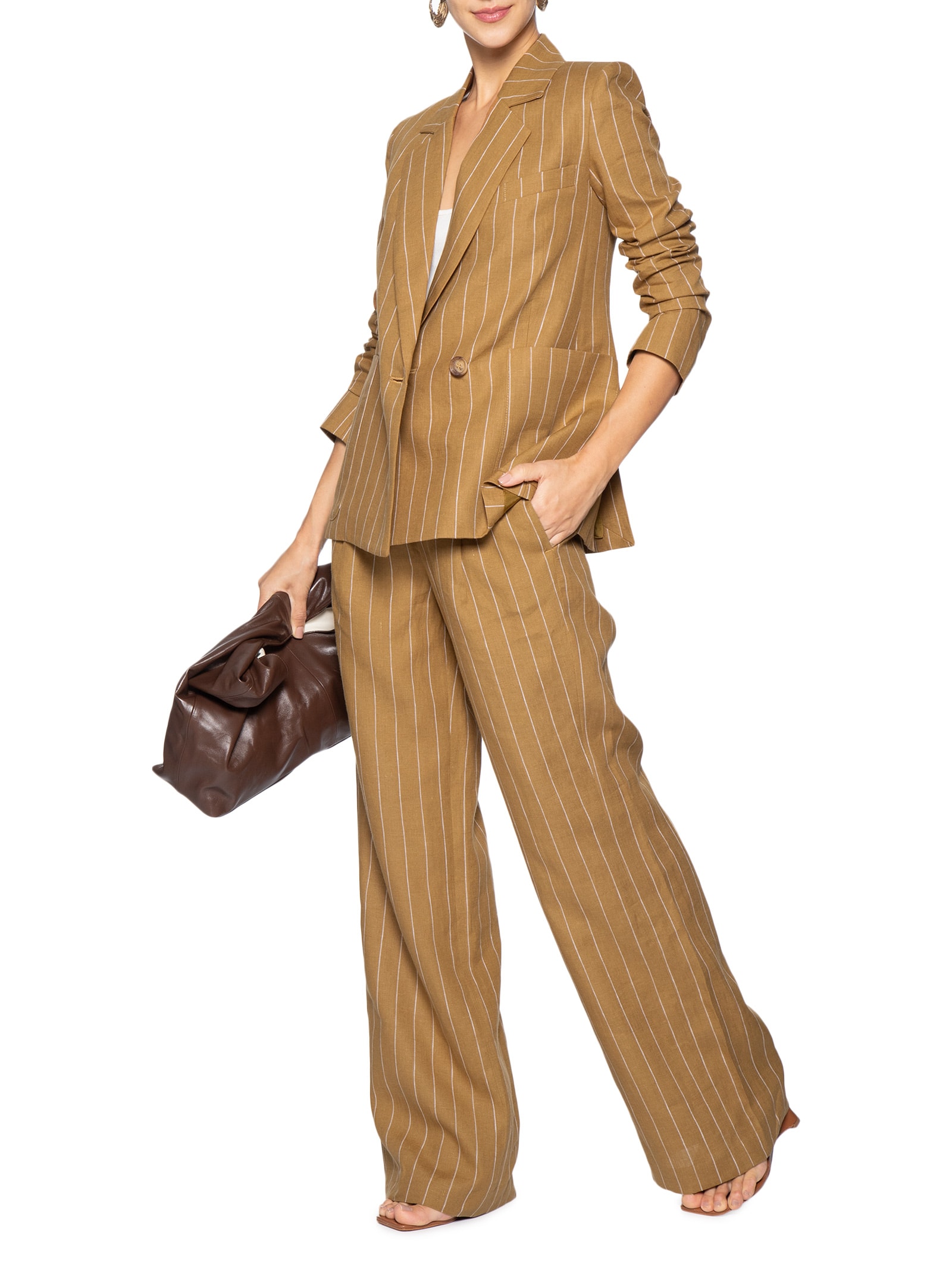 Blazer Feminino Listras Marrom Animale