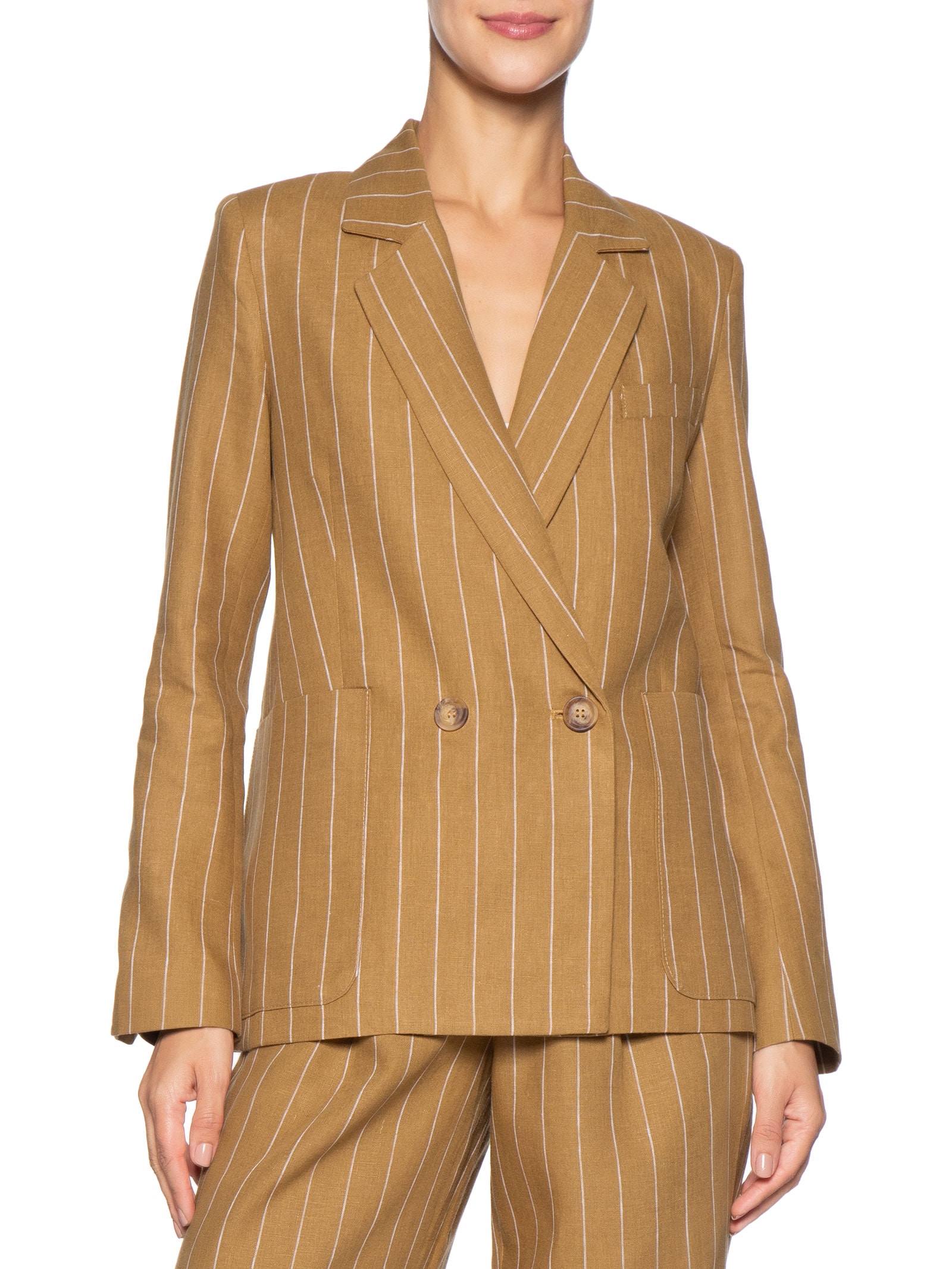 Blazer Feminino Listras Marrom Animale