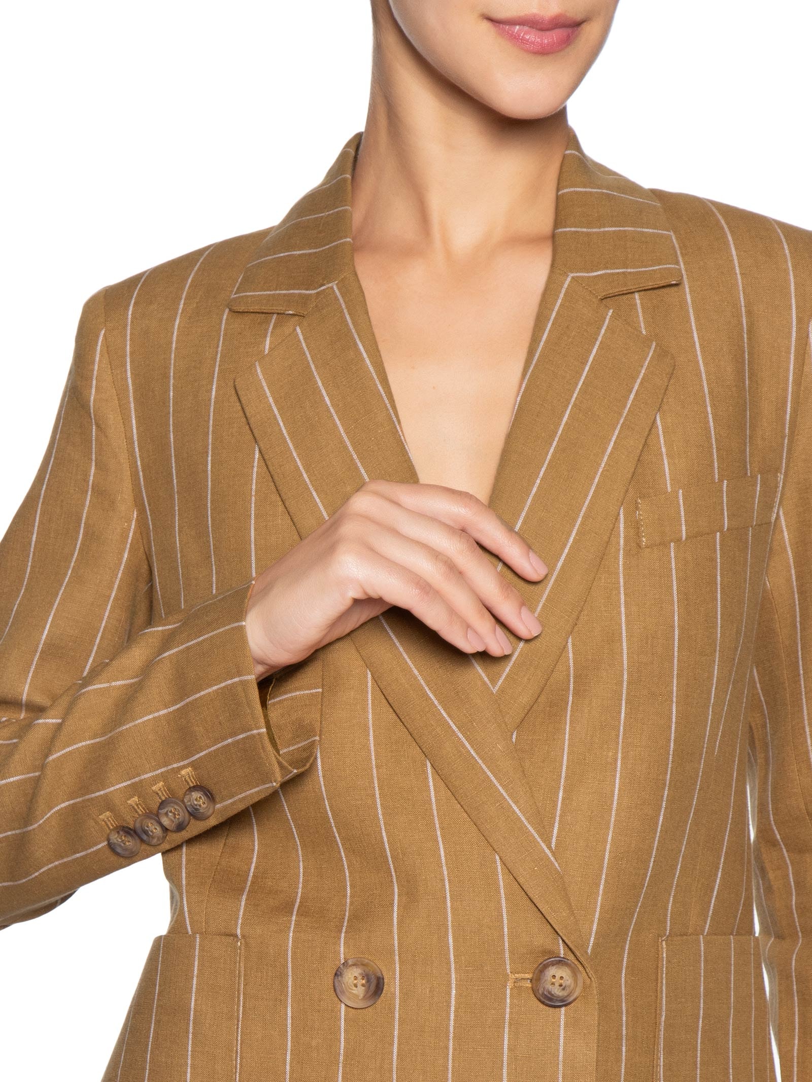 Blazer Feminino Listras Marrom Animale
