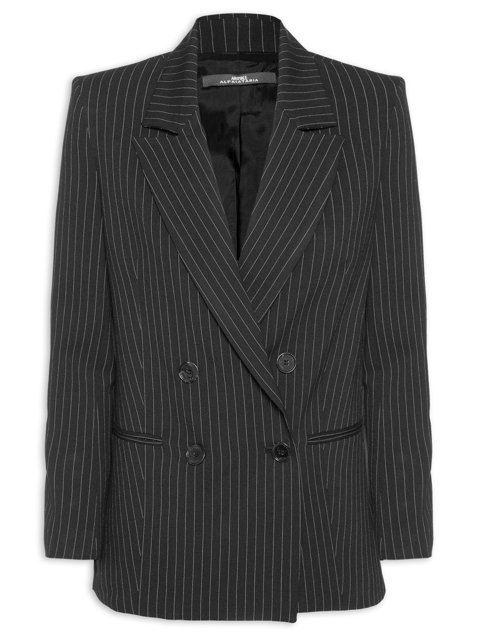 Blazer Feminino Listras Preto Animale