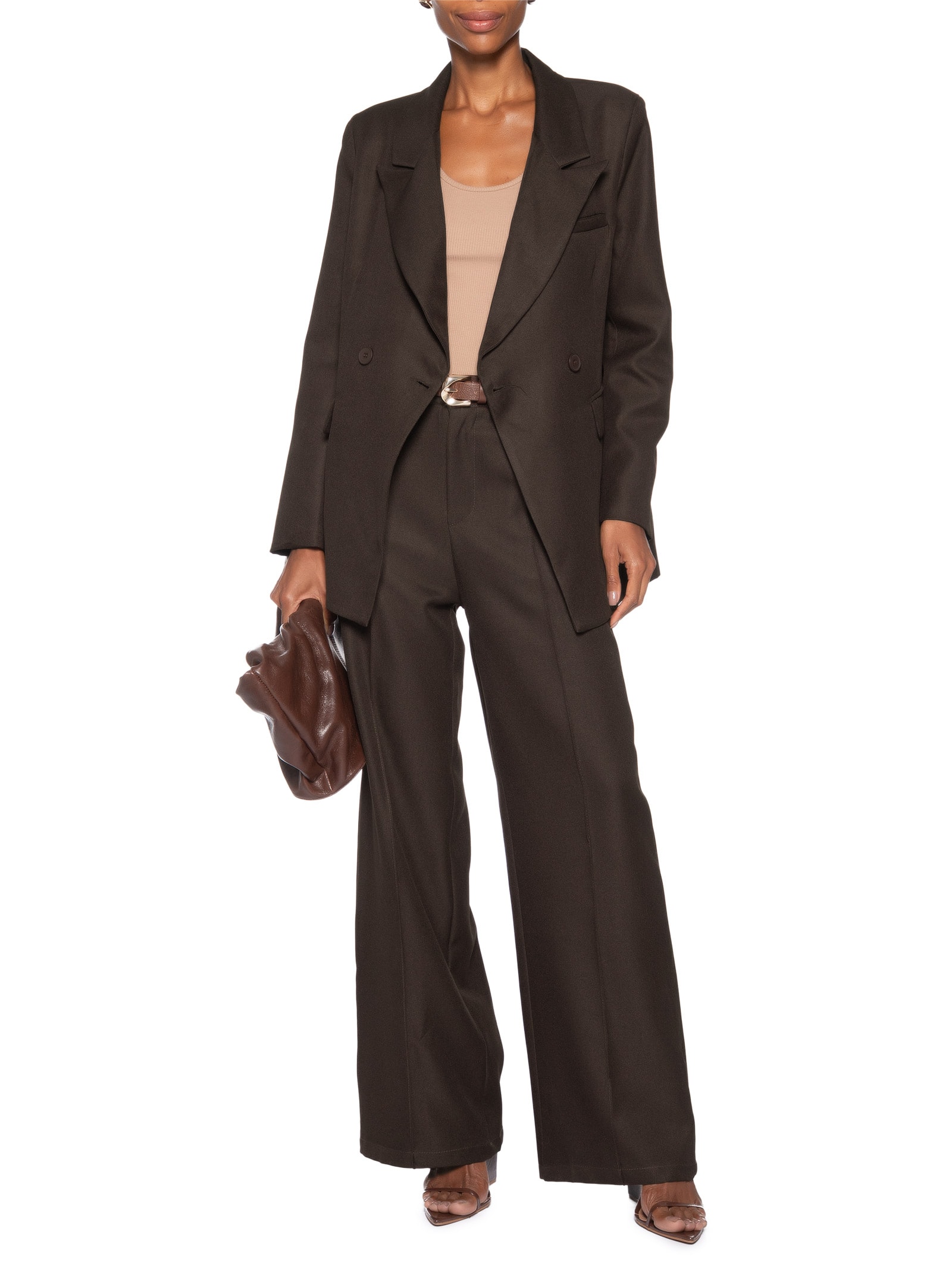Blazer Feminino Oversized Alfaiataria Marrom '2Essential