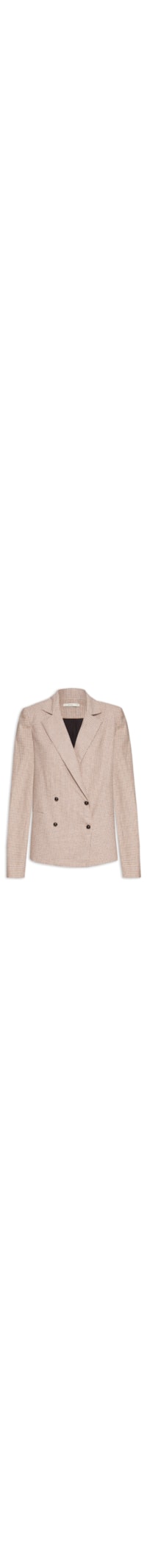 Blazer Feminino Oversized Xadrez Alfaiataria - Bege