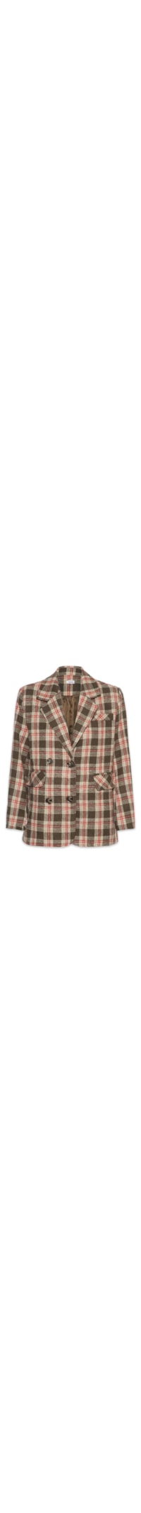 Blazer Feminino Oversized Xadrez - Bege