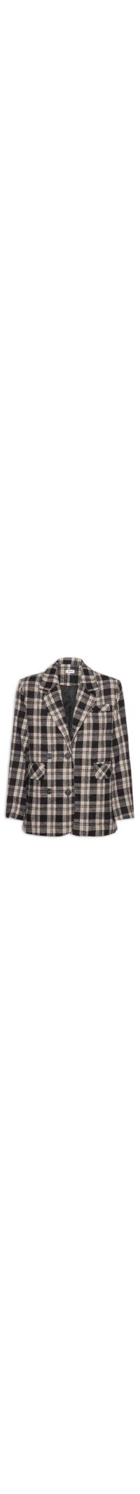 Blazer Feminino Oversized Xadrez - Preto