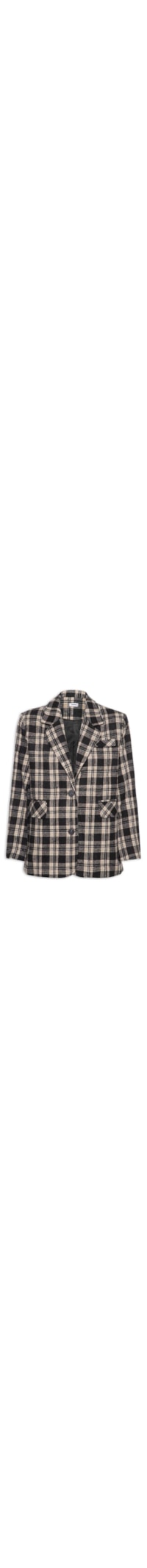 Blazer Feminino Oversized Xadrez - Preto