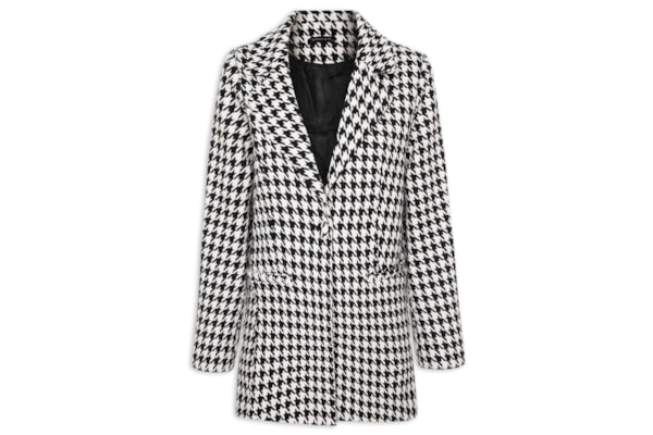 Blazer Feminino Pied De Poule - Preto